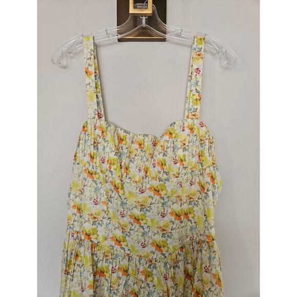 ASTR the Label Women's Beige Yellow Floral Milkmaid Mini Dress NWOT Size X-Large - Picture 7 of 16